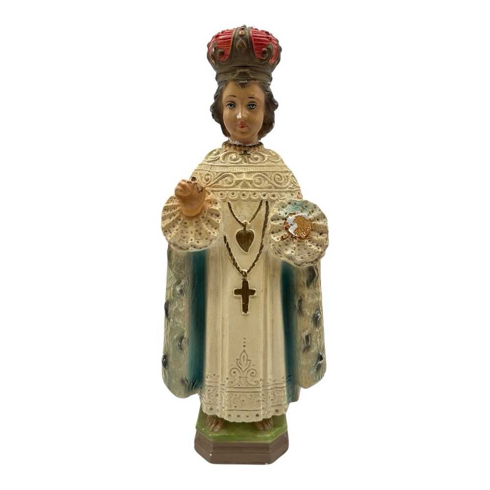 Vintage Jesus Infant Child of Prague Chalkware Statue Columbia Statuary CS 145‎